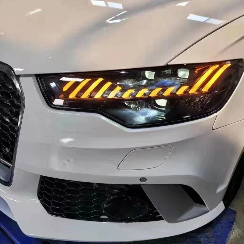 For Audi A6 C7 S6 RS6 2012-2015 LED DRL Headlight Assembly Start up Animation - Image 3 of 4