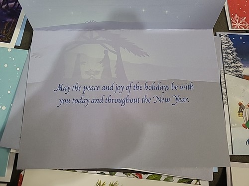 12 Christmas Cards w/ Envelopes Greetings Printed, Random Lot of Xmas cards - Picture 6 of 10