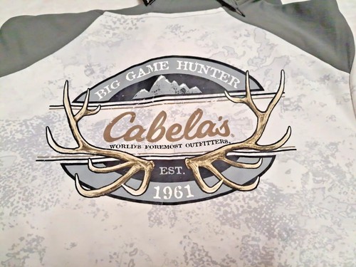 Cabela's Worlds Foremost Outfitter Camo Men's White Hoodie Pullover Sz Med. New - Bild 2 von 14