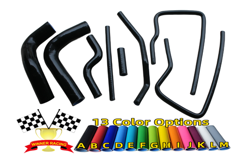Silicone Radiator&Heater Hose Fit Subaru Forester SF5 EJ20 Turbo 1998-2002 BLACK - Picture 1 of 5