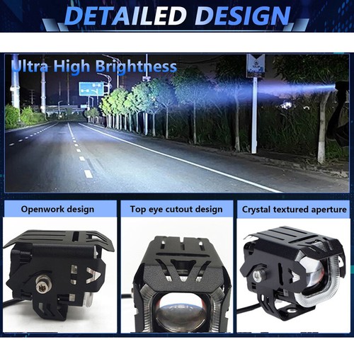2pcs LED Fog Lights Spotlight Hi-Lo Multi Flash Universal Motorcycle For Truck - Bild 1 von 17