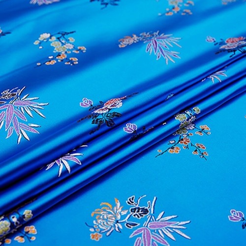 Chinese Satin Fabric Jacquard Damask Brocade Hanfu Cheongsam Cloth By Metre Red - Picture 19 of 20