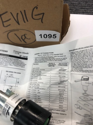 Cooper Crouse Hinds MTL DEV11G FlexStation green Standard Pushbutton Operator - Picture 2 of 6