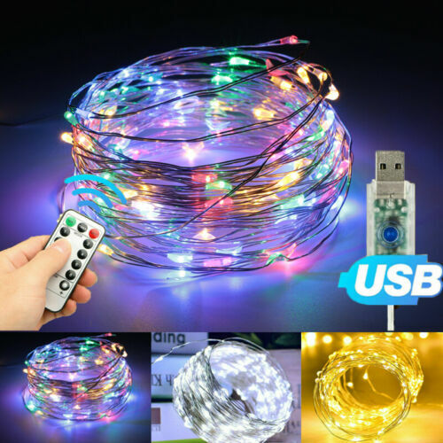 5-20M 50/100/200LED Copper Wire Party USB Twinkle LED String Fairy Lights Remote - Picture 32 of 38