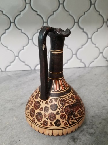 640 BC OINOCHOE RHODIAN ANCIENT GREEK POTTERY OIL MUSEUM REPLICA SIGNED D44 - Picture 6 of 7
