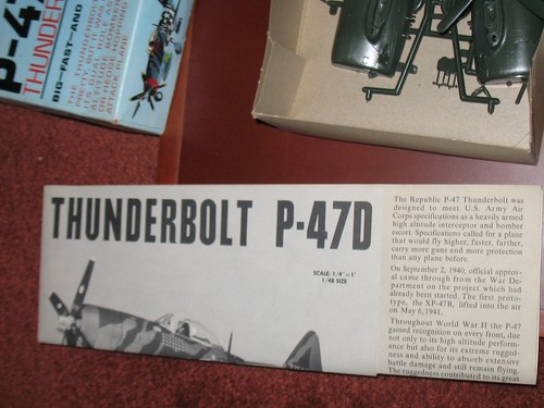 Vintage 1967 Mattel Monogram P-47D Thunderbolt 1/4 Model Kit - Picture 2 of 5