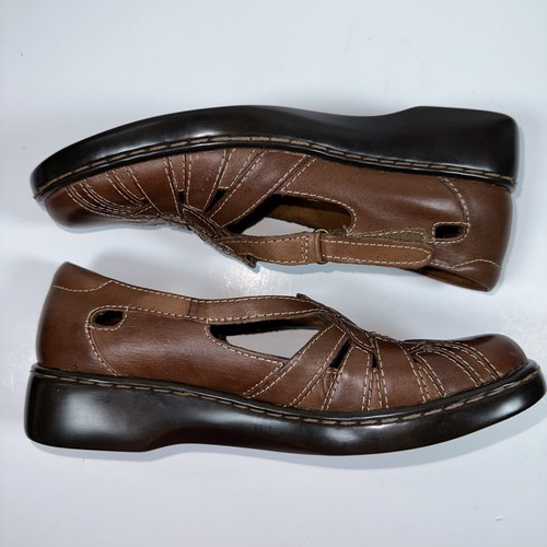 Auditions Brown Leather Fisherman Comfort Shoes Slip On 187977 Women’s 8.5 S - Picture 6 of 10