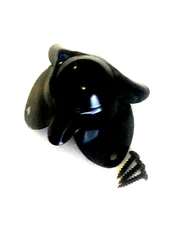 Antique Trunk Hardware Corner Black With Screws Steamer Hump Back Tool Box