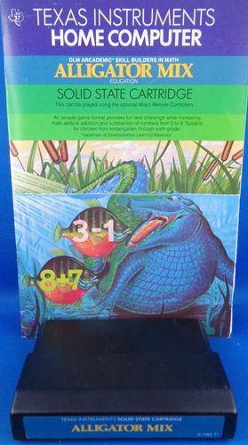 TI-99/4A -- ALLIGATOR MIX (CARTRIDGE + MANUAL) - Picture 1 of 3