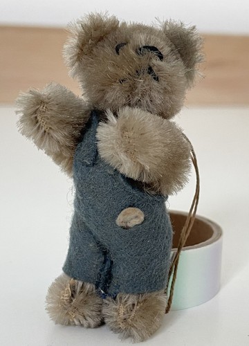 V. Rare Antique Vintage Miniature Schuco Shell Promotional Mohair Teddy Bear 50s - Picture 10 of 16