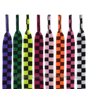 1-New-Pair-Skater-Punk-Emo-Checker-Shoe-Laces-Trainers-Sneakers-Tennis-Shoes