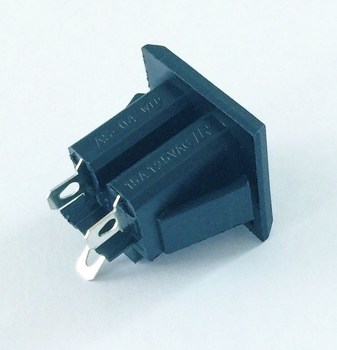 Enchufe de toma de corriente EE. UU. Receptáculo de alimentación 3 pines de alimentación 15A 125 V CA negro 1 pieza - Imagen 4 de 4