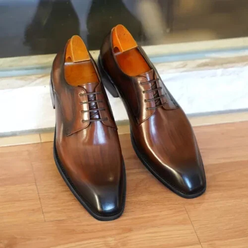 Men's Leather Lined Dress Shoes Formal Business Shoes Classic Lace-up Oxfords US - Picture 1 of 26