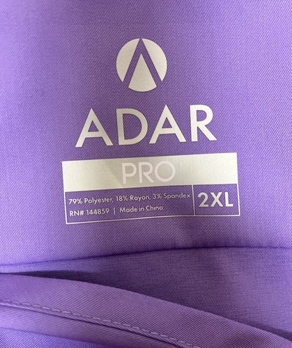Adar Purple Lavender V- Neck Top & Jogger Pant Scrub Set Women's Size 2XL New - Picture 9 of 24