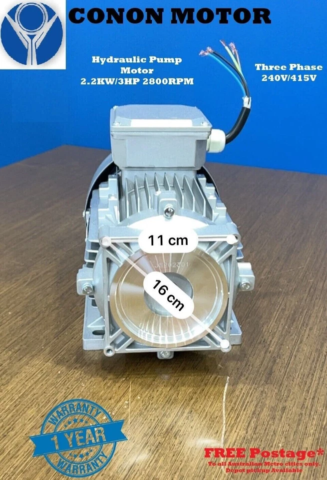 three phase 2.2kw 2800rpm Hydraulic spline motor vehicle CAR lift hoist 9 spins - Image 2 of 4