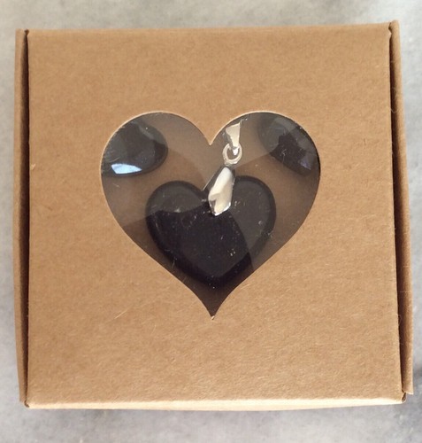 Elite edles Schungit und Sterlingsilber Herz Halskette und Ohrring Set - Bild 6 von 7