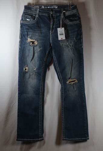 Pantalones de mezclilla Answer Me Premium punto pesado originales rectos AM-2212 desgastados 36X30 - Imagen 1 de 2