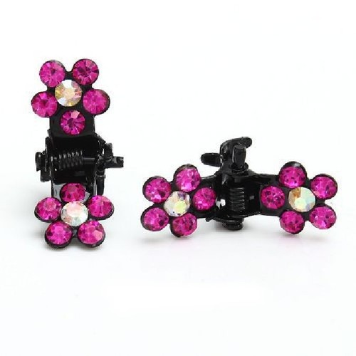 Set 6 Haarklemmen Straß Hochzeit Kommunion Haarschmuck Blumen Haarklammer Klemme - Bild 6 von 20