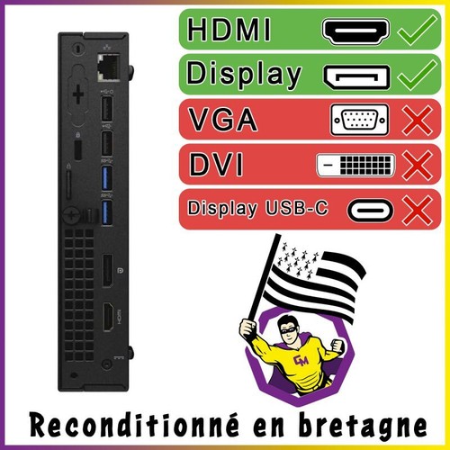 PC Dell Optiplex 5050 Micro Intel G4400T RAM 8Go SSD 240Go W11 Wifi - Bild 6 von 6