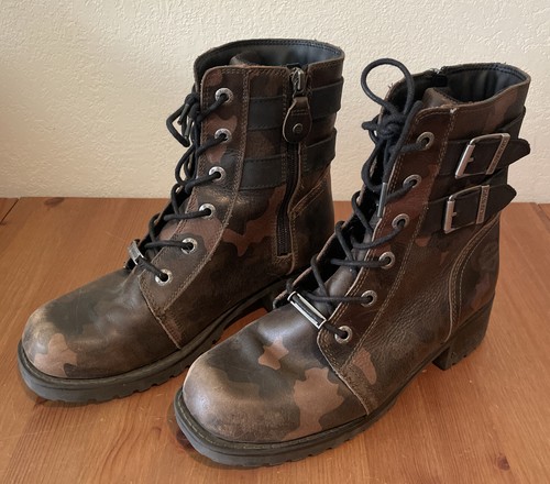 Bota de motocicleta Harley-Davidson® Fairview camuflada para mujer D84546 talla 8M - Imagen 1 de 8