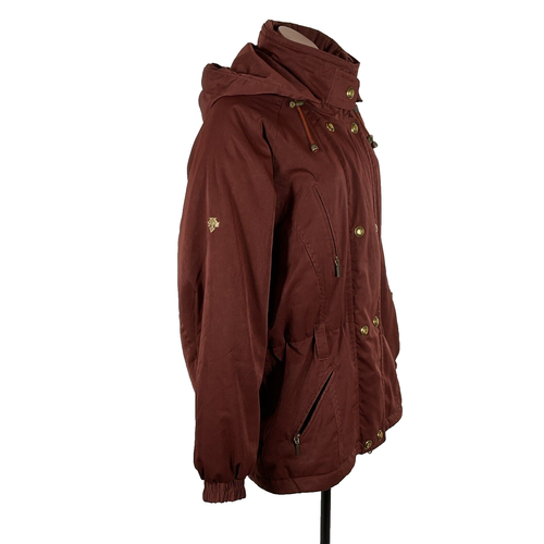 Descente Ski Snow Jacket VTG 90's SZ 12 Rust Red Gold Buttons Authentic - Picture 5 of 12