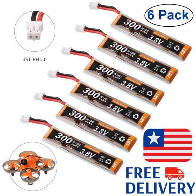 4pcs 230mAh HV 1S Lipo Battery 30C 3.8V for Tiny Whoop Blade Inductrix JST-PH 2.0 Connector