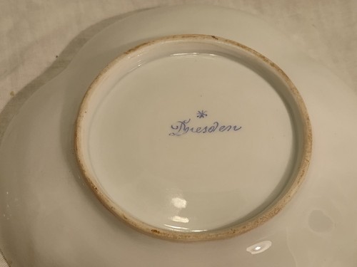 Antique Dresden Germany Saucers Dishes Hand Painted Quatrefoil Pair 1890s - Picture 13 of 13