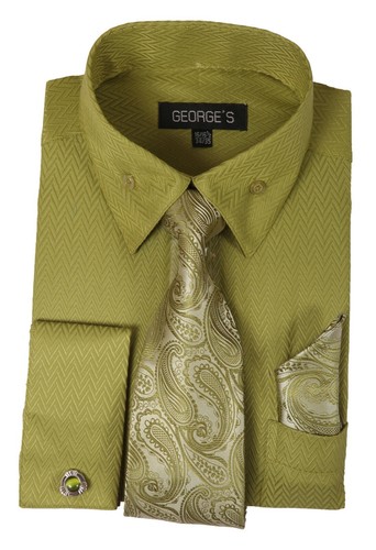 Para hombre 60% algodón 40% polietileno color a juego ojos de gato puño ling corbata y hanky AH 619 - Imagen 9 de 10