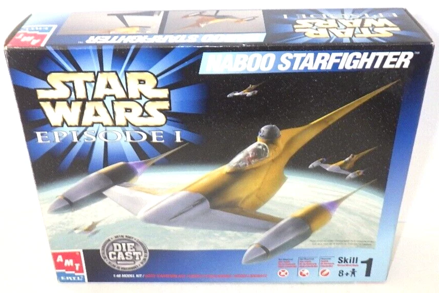 VTG 1999 AMT ERTL Star Wars Episode 1 Naboo Starfighter Die Cast Model Kit Japan - Image 2 of 4