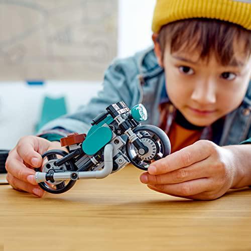 LEGO Creator 3 in 1 Vintage Motorcycle Set, Classic Motorbike Toy to Street Bike - Picture 6 of 7