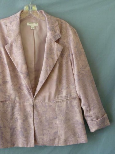 Chaqueta Traje Blazer Floral Abstracto Artístico Coldwater Creek Sedoso Gamuza ~P14~PL - Imagen 2 de 10