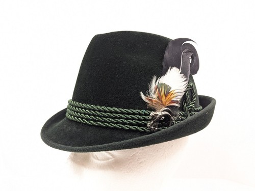 Mayser Licht Trachtenhaus Deutsch 6-1/2" Oktober Filz Bayrischer Hut Fedora Seil