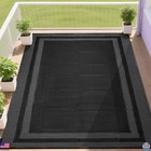 RURALITY 6x9 Waterproof Outdoor Rugs - Black & Grey Plastic Mats for Patios