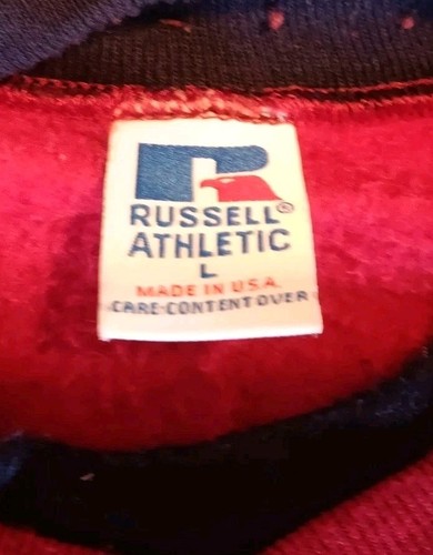 VTG Russell Athletic Budweiser Bud Logo Red Sweatshirt Adult Large USA 1991 - Picture 6 of 12
