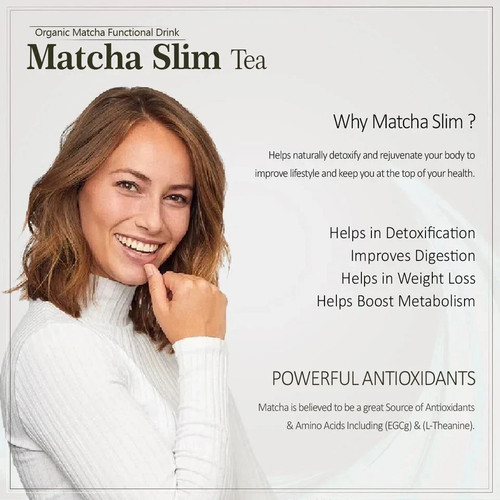 Matcha Slim Grüntee zum Abnehmen reich an Antioxidantien entgiftend 500 gms - Bild 5 von 6