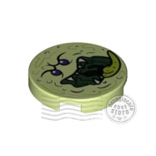 1x LEGO 14769pb051 Tile Decorated with Ghost 2x2 Yellowish Green | 6116776