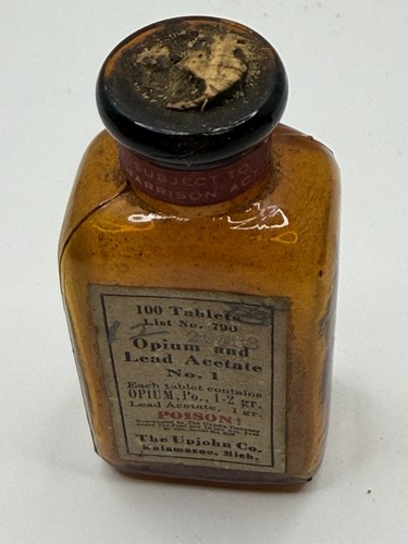 Empty Poison Amber Medicine Bottle The Upjohn Co. - Picture 5 of 10