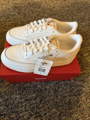Reebok Club C Double Women s Leather Sneakers White/Gum Size 9