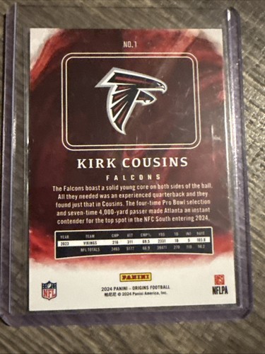 2024 Panini Origins - Kirk Cousins #1 Orange /125 - Picture 2 of 2
