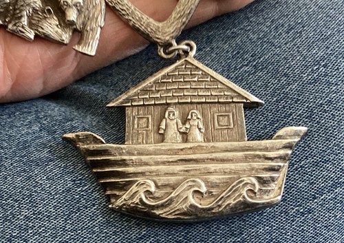 JEEP COLLINS NOAHS ARK NECKLACE STERLING SILVER WITH ANIMAL CHARMS 123 Grams - Picture 3 of 8