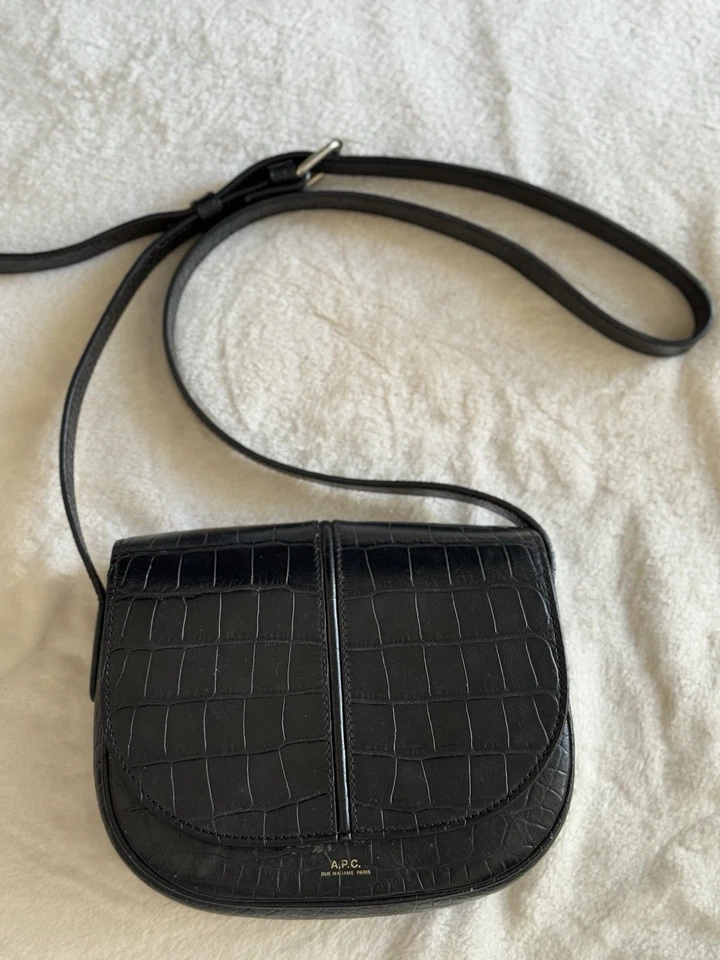 A.P.C APC Paris Black Betty Bag crossbody CROC embossed leather - 100% AUTHENTIC - Image 4 of 4