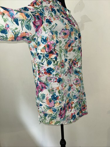 Blusa para mujer Lane Bryant acuarela floral manga larga algodón talla 22/24 nueva con etiquetas - Imagen 5 de 14