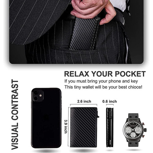 For Airtag Wallet Case Genuine Leather Credit Card Holder Magnetic Air Tag Cover - Picture 5 of 10