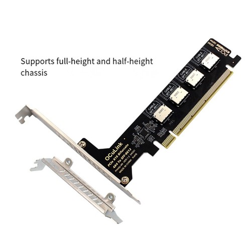 PCI-E X16 Split 4 Ports Oculink Erweiterungskarte SFF8611&8612 NVME PCIe So1066 - Afbeelding 3 van 8