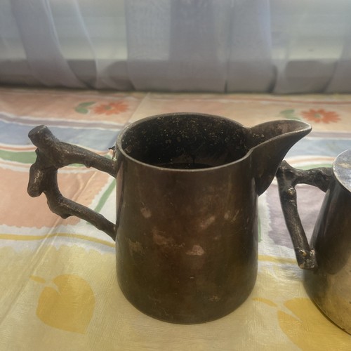 ARAM signiertes Silberteller Zucker und Milchkännchen Set mit Zweigen - Bild 2 von 12