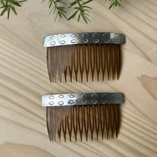 Vintage Navajo Native American Comb Clip 3" Rare Sterling Silver Cowgirl Ranch