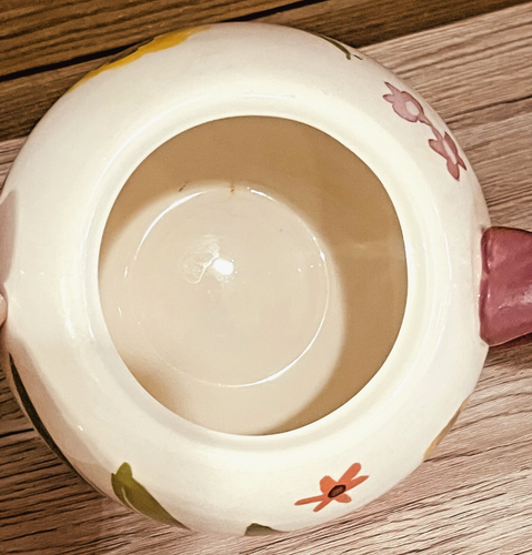 TAG Ceramic Teapot Handmade Hand Painted Floral 9"x7" Tea Pot Kitchen Decor VGC - Picture 5 of 5