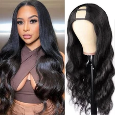 U Part Body Wave Wig 18inch 150% Density Full Head U Shape Clip in Wigs Body Wav