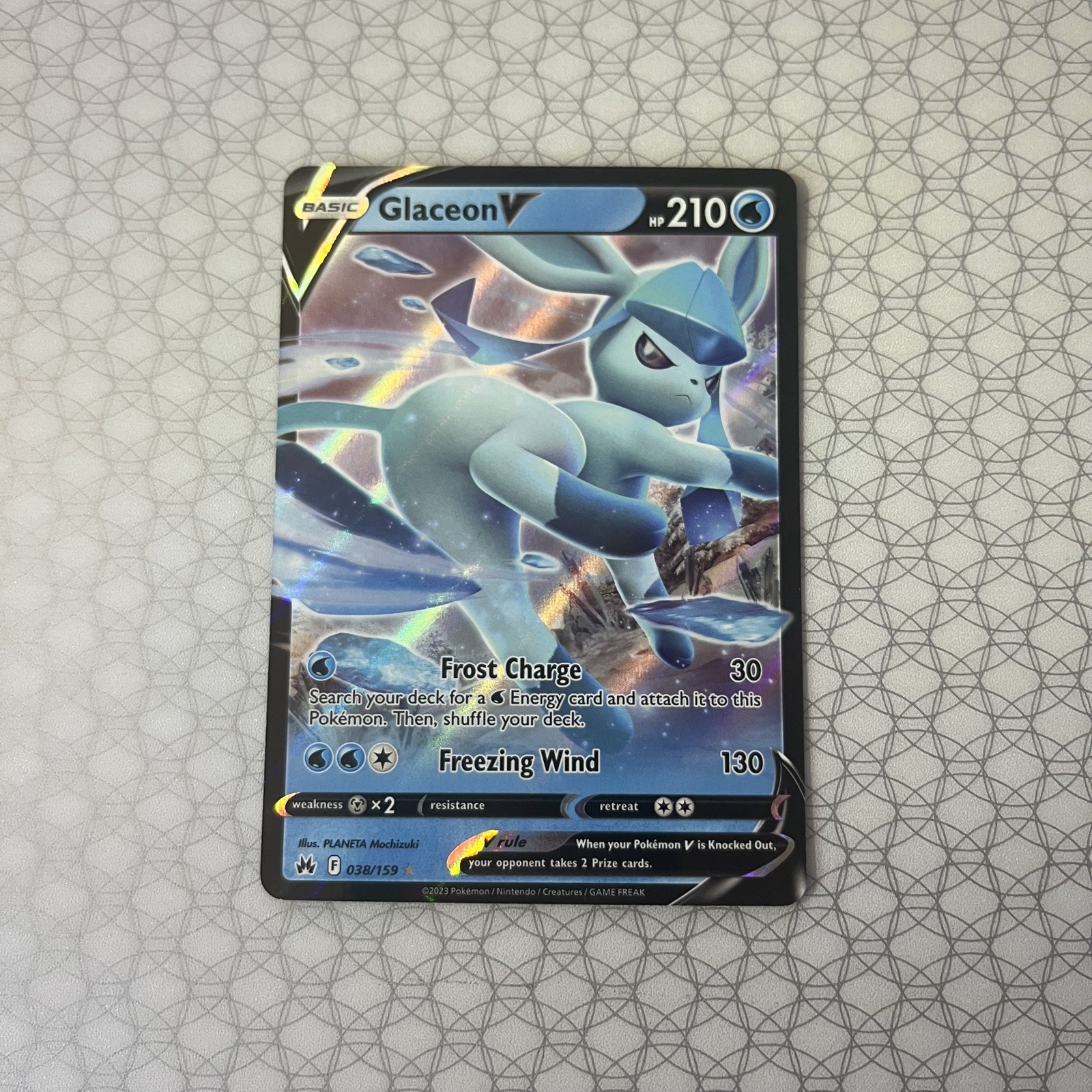 Glaceon V 38/159 Ultra Rare Crown Zenith Pokemon TCG NM