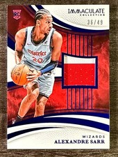Alexandre Sarr 2024-25 Panini Immaculate Collection Rookie Patch Blue 36/49 RC